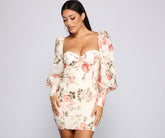 Robe courte en mousseline à imprimé floral